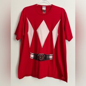 Hasbro‎ Port & Company Cosplay Red Power Ranger Short Sleeve T-Shirt Size XL